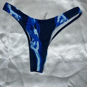 SHEIN Blue Abstract Bikini Bottom